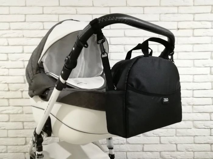 Універсальна сумка на коляску Z&D New з ручкою (Чорний)