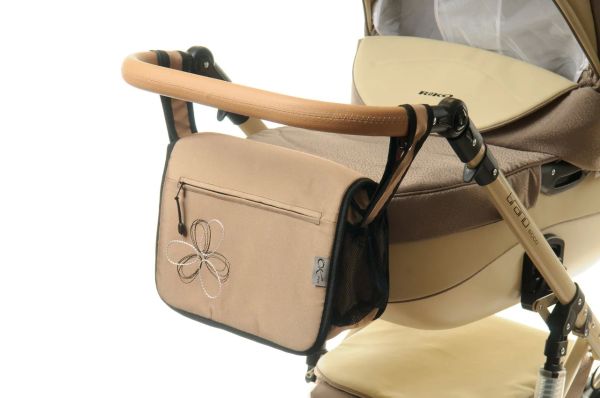 Сумка на коляску Ok Style Квітка Бежева блискуча
