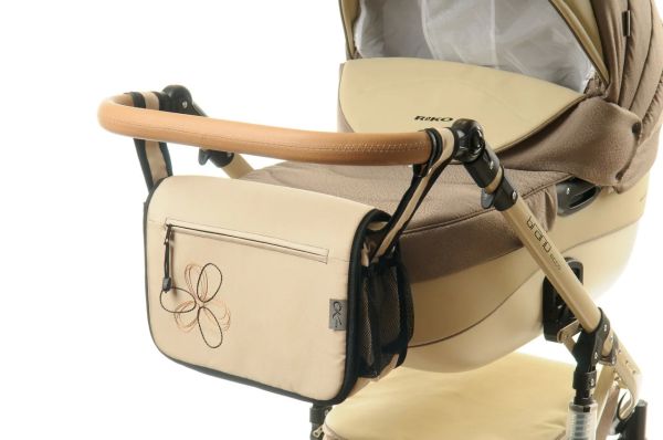 Сумка на коляску Ok Style Квітка Світло - бежева Блискуча