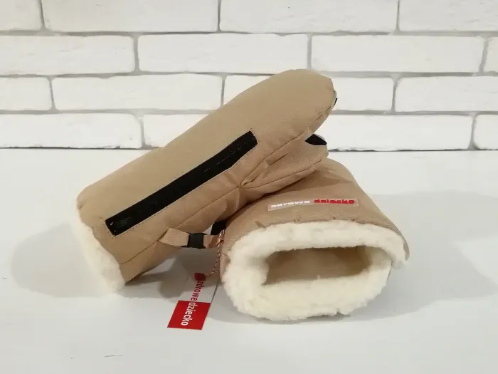 Рукавички-Муфта на коляску,з кишенею для телефону. Z&D Thermo (Beige)