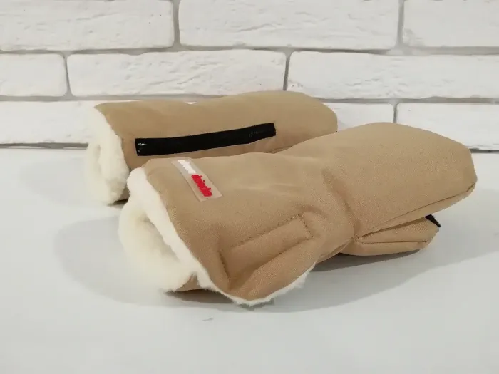 Рукавички-Муфта на коляску,з кишенею для телефону. Z&D Thermo (Beige)