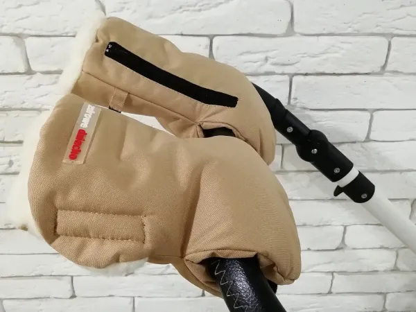 Рукавички-Муфта на коляску,з кишенею для телефону. Z&D Thermo (Beige)