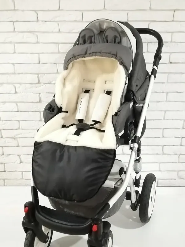 Зимовий Конверт Футмуф Чохол на овчині в коляску Z&D Thermo (Dark grey)