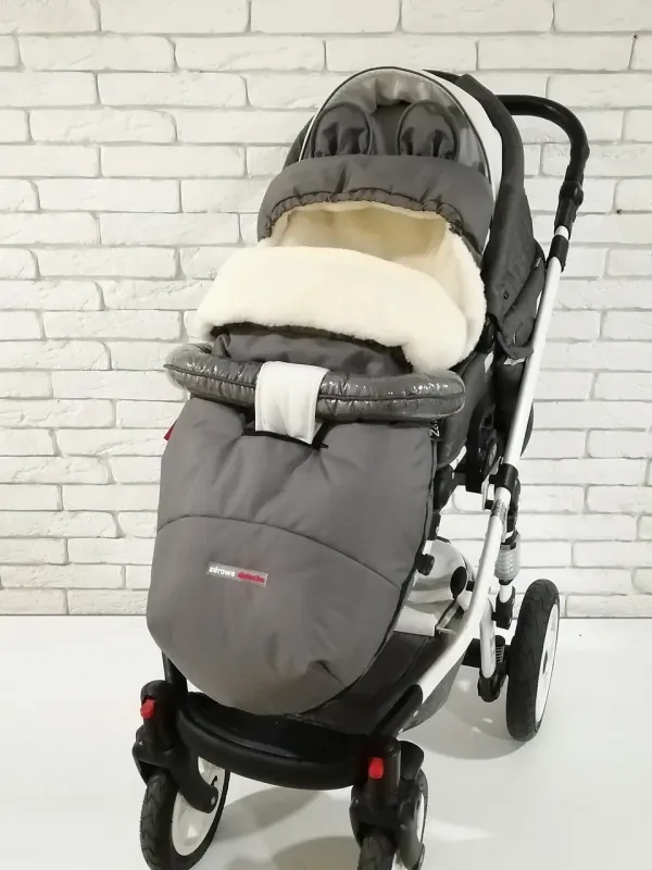 Зимовий Конверт Футмуф Чохол на овчині в коляску Z&D Thermo (Dark grey)