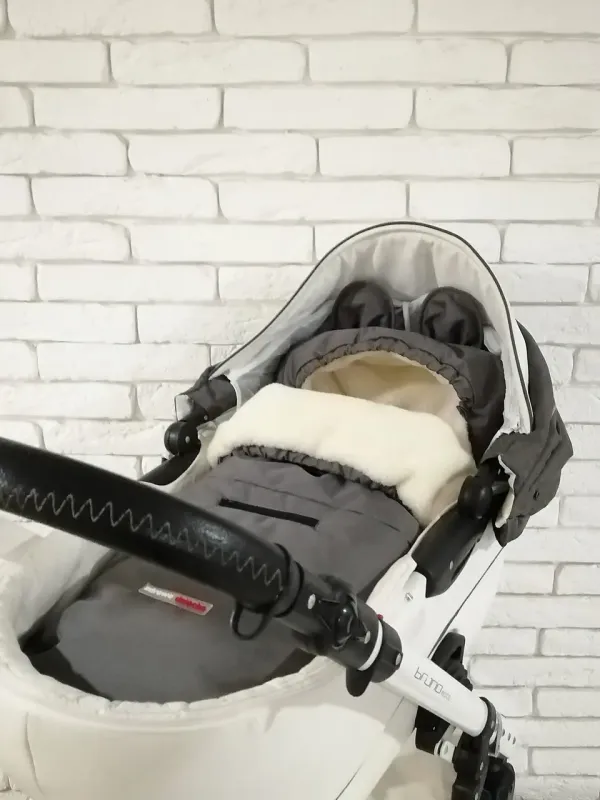 Зимовий Конверт Футмуф Чохол на овчині в коляску Z&D Thermo (Dark grey)