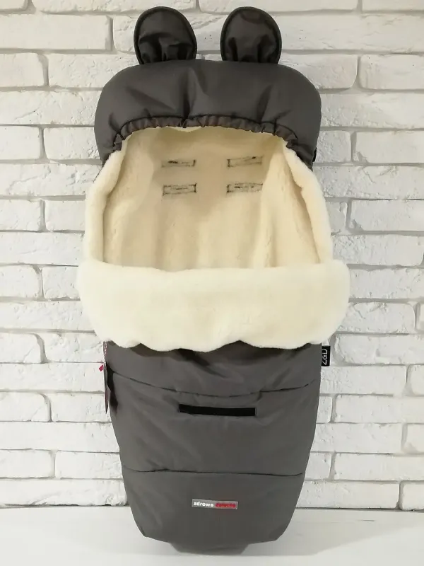 Зимовий Конверт Футмуф Чохол на овчині в коляску Z&D Thermo (Dark grey)