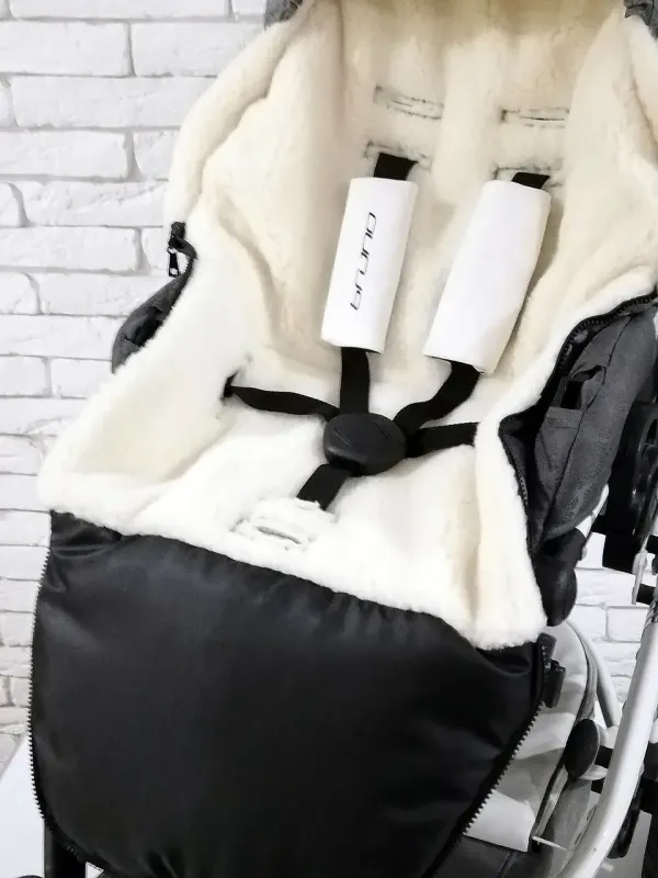 Зимовий Конверт Футмуф Чохол на овчині в коляску Z&D Thermo (Dark grey)