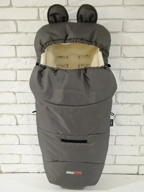Зимовий Конверт Футмуф Чохол на овчині в коляску Z&D Thermo (Dark grey)