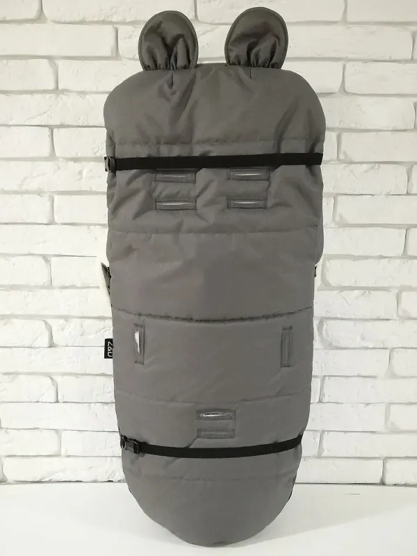 Зимовий Конверт Футмуф Чохол на овчині в коляску Z&D Thermo (Dark grey)