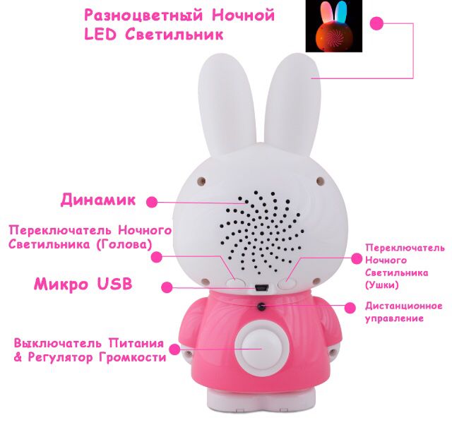 Alilo Інтерактивна іграшка-нічник, великий музичний Зайчик Alilo G7 жовтий