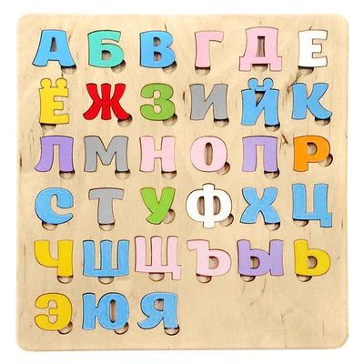 Алфавіт - Cортер магнітний, дерев`яний, Little Panda (російська мова)