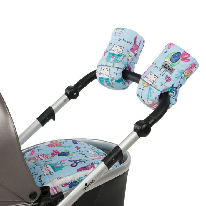Зимовий конверт-кокон DoRechi Baby XS малюнки на блакитному тлі з опушкою (1865 О)