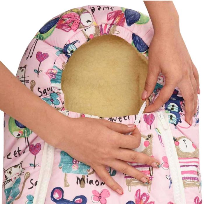 Зимовий конверт-кокон DoRechi Baby XS малюнки на рожевому фоні (1866)