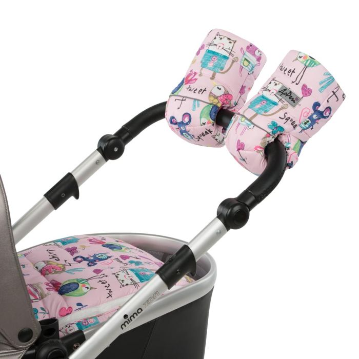 Зимовий конверт-кокон DoRechi Baby XS малюнки на рожевому фоні з опушкою (1866 О)