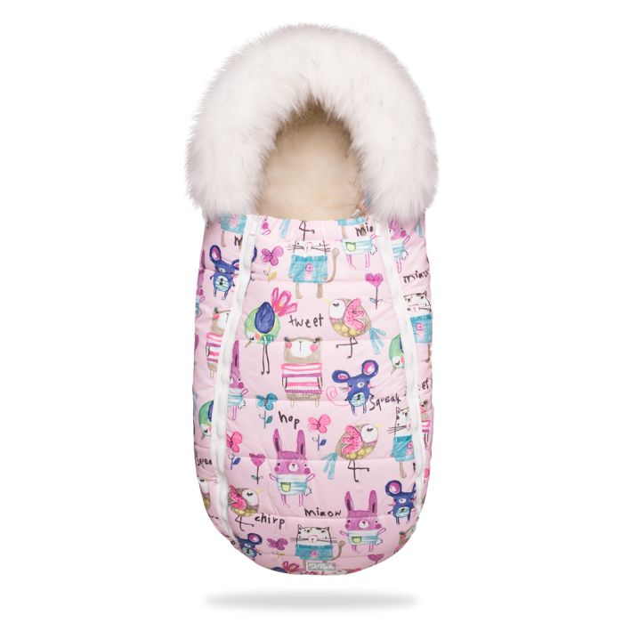Зимовий конверт-кокон DoRechi Baby XS малюнки на рожевому фоні (1866)