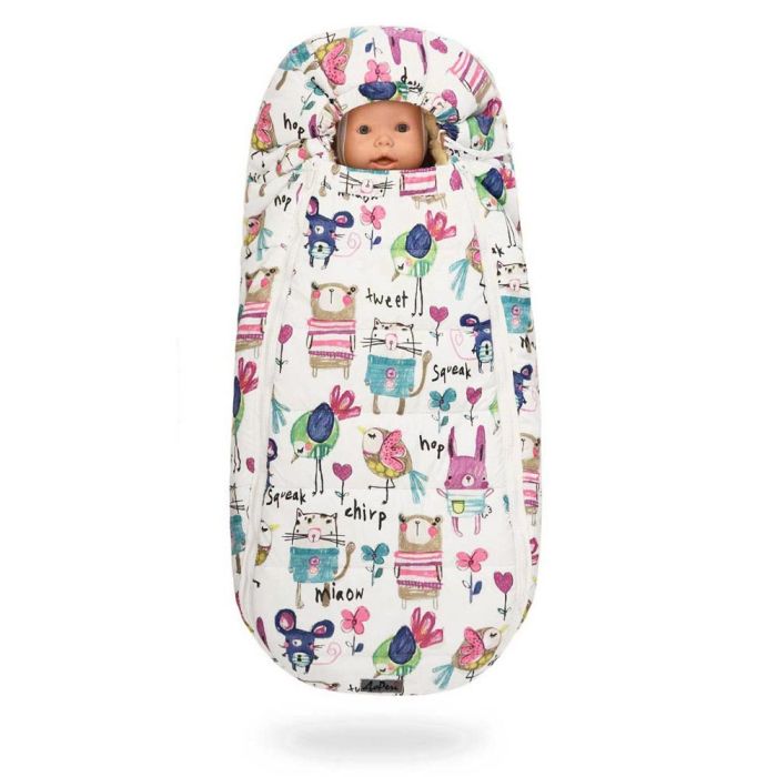 Зимовий конверт-кокон DoRechi Baby XS малюнки на білому тлі (1864)