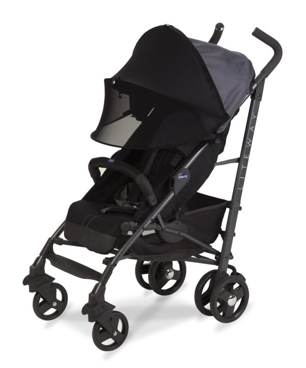 Сонцезахисний подвійний козирок для коляски Double Shade ДоРечі, чорний (1833)