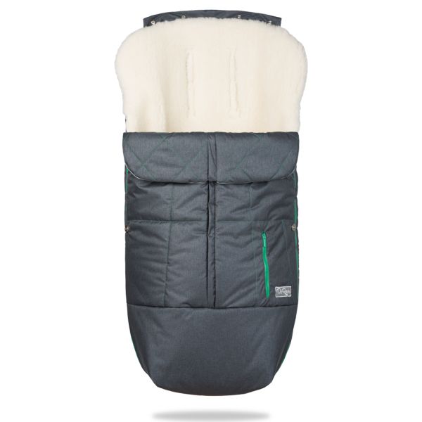 Зимовий конверт DoRechi Trend, графітовий (сірий) із салатовим декором (1811)