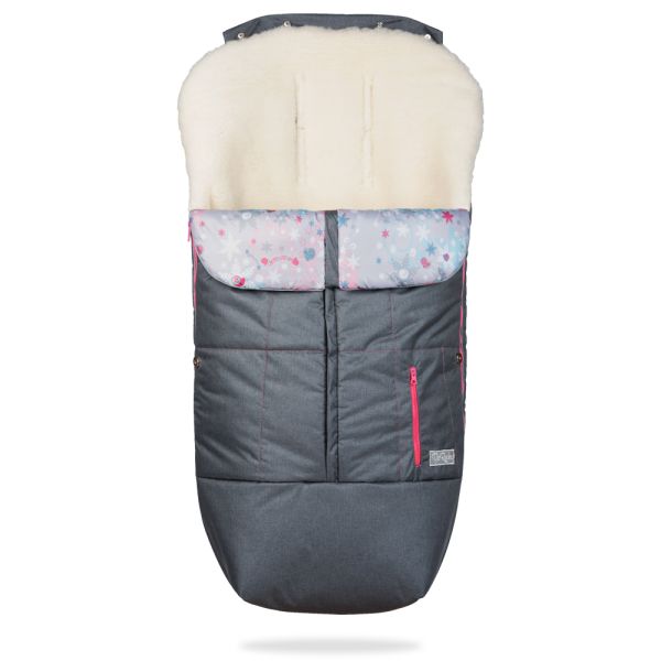 Зимовий конверт DoRechi Trend, графітовий (сірий) з рожевим декором (1809)