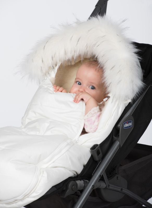 Зимовий конверт-кокон DoRechi Baby XS білий з опушкою(1878 О)