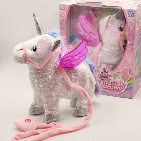 Інтерактивна музична одноріжка з паєтками на повідку