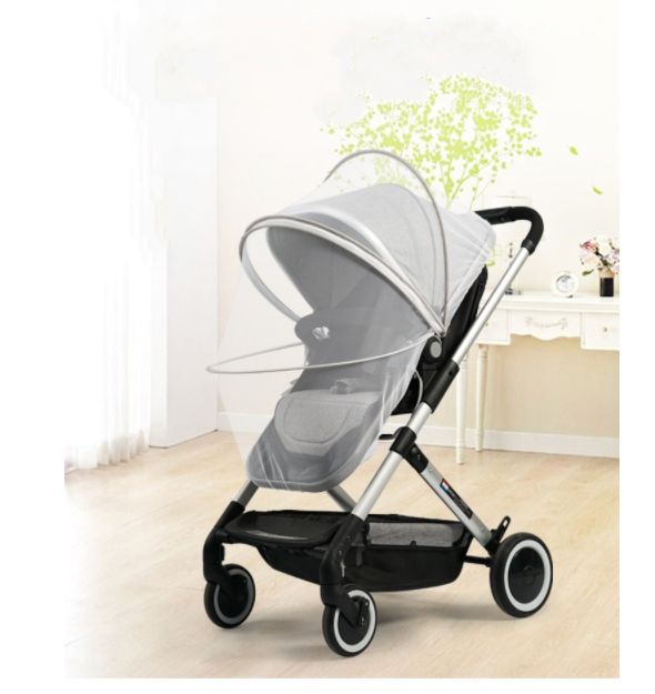 Універсальна москитна сітка з каркасом для коляски, біла