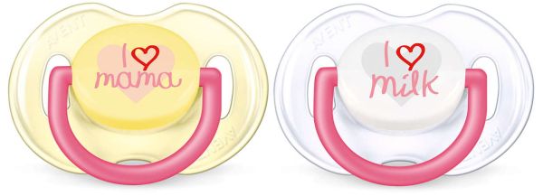 Пустушка для дівчинки Philips Avent Classic, I love, 2 шт. (SCF172/50)