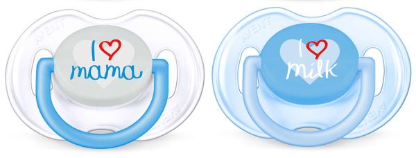 Пустушка для хлопчика Philips Avent Classic, I love, 2 шт. (SCF172/50)