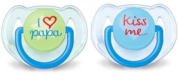 Пустушка для хлопчика Philips Avent Classic, I love, 2 шт. (SCF172/70)