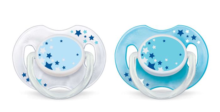 Пустушка для хлопчика Philips Avent Classic, нічна, 2 шт. (SCF176/18)