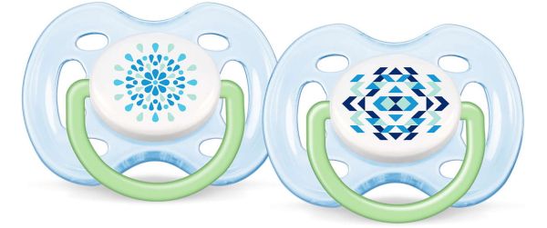 Пустушка для хлопчика Philips Avent Freeflow, блакитна, 2 шт. (SCF180/23)