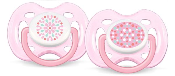 Пустушка для дівчинки Philips Avent Freeflow, рожева, 2 шт. (SCF180/23)