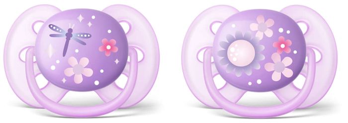 Пустушка для дівчинки Philips Avent Ultra Soft, 2 шт. (SCF227/22)