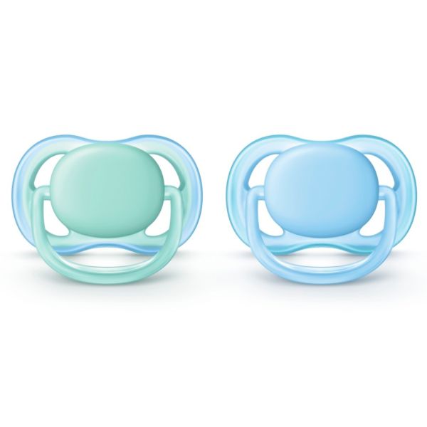 Комплект силіконових пустушок для хлопчика у футлярі для стерилізації Philips-AVENT Ultra Air, 2шт (SCF244/20)
