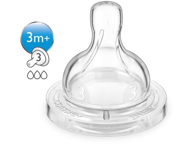 Соска силіконова Philips Avent Classic+, середній потік, 2 шт. (SCF633/27)