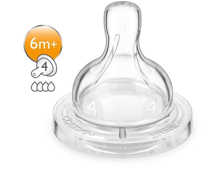 Соска силіконова Philips Avent Classic+, швидкий потік, 2 шт. (SCF634/27)