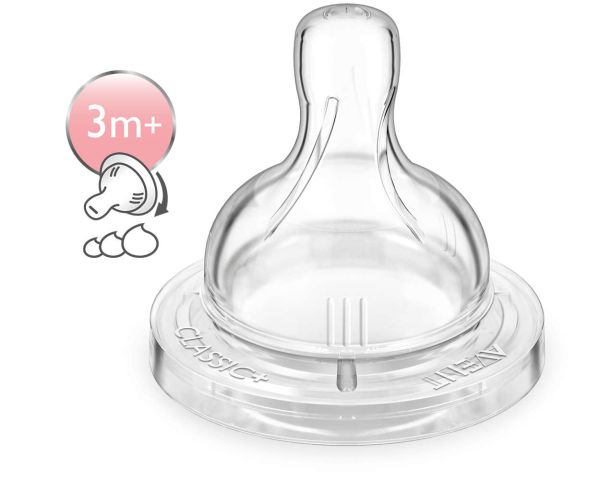 Соска силіконова Philips Avent Classic+, змінний потік, 2 шт. (SCF635/27)