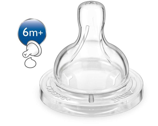 Силіконова соска Philips Avent Classic+, для густих рідин, 2 шт. (SCF636/27)