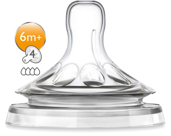 Соска силіконова Philips Avent Natural, швидкий потік, 2 шт. (SCF654/27)