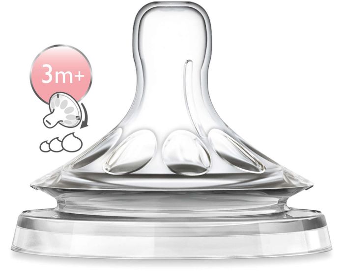 Соска силіконова Philips Avent Natural, змінний потік, 2 шт. (SCF655/27)