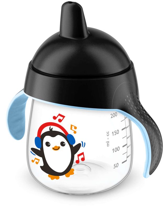 Чашка з твердим носиком Philips Avent, чорний, непроливайка, 260 мл (SCF753/00)