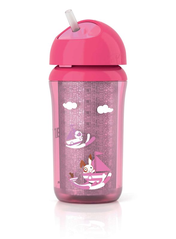 Термочашка з трубочкою Philips Avent, рожева, 260 мл (SCF766/00)