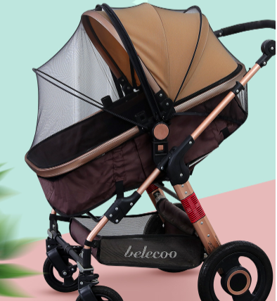 Універсальна москитна сітка з каркасом для коляски, чорна