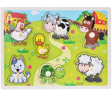 Дерев'яні пазли-вкладки, Домашні тварини, А 7005