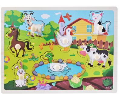 Дерев'яні пазли-вкладки, Домашні тварини, А 7007