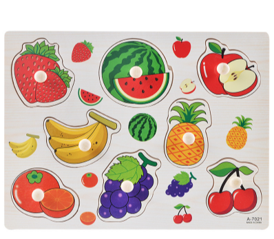 Дерев'яні пазли-вкладки, Фрукти,  А 7021