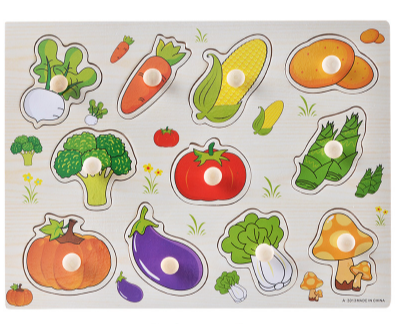 Дерев'яні пазли-вкладки, Овочі,  А 3013
