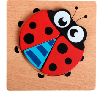 Об'ємні дерев'яні пазли-вкладки Божа Корівка