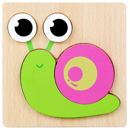 Об'ємні дерев'яні пазли-вкладки Равлик