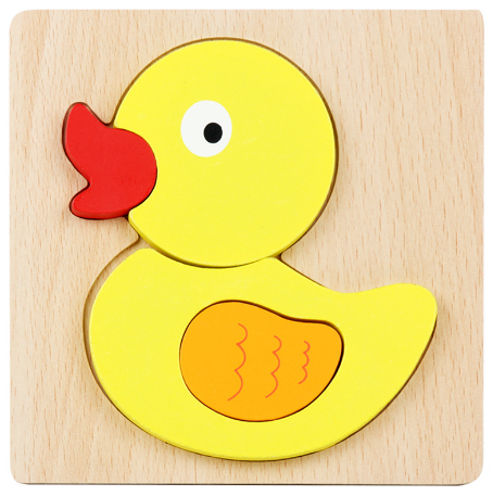 Об'ємні дерев'яні пазли-вкладки Качка